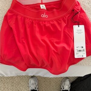ALO Yoga Candy Red Tennis Skirt